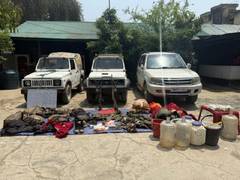 
      
      Security forces seize large cache of arms, ammunition in Thoubal 
      
      