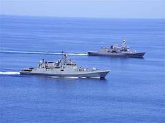 
      
      INS Tarkash undertakes Passex with New Zealand Navy's Te Kaha 
      
      