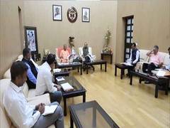 
      
      Delhi LG VK Saxena meets Uttar Pradesh CM 
      
      