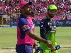 
      
      RCB wins toss; opt to bowl first against RR
      
      