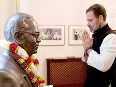 
      
      Congress leader Rahul Gandhi pays tribute to Dr BR Ambedkar
      
      