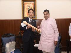 
      
      Nitin Gadkari meets Japanese envoy Keiichi Ono in Delhi
      
      