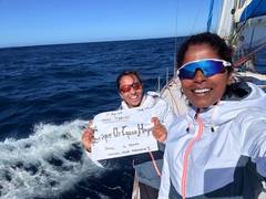 
      
      Indian vessel Tarini homeward bound after Navika Sagar Parikrama 
      
      