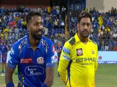 
      
      Mumbai Indians win toss, opt to bowl against Chennai Super Kings 
      
      