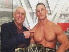 
      
      Ric Flair reacts after John Cena breaks his record
      
      