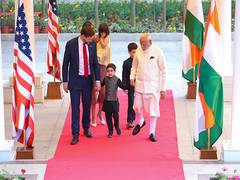 
      
      PM Modi welcomes JD Vance and family at his official residence
      
      