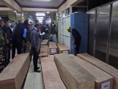 
      
      Coffins carrying bodies of tourists arrive at Srinagar airport
      
      