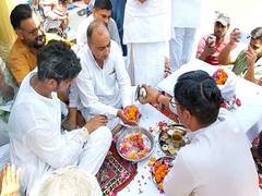 
      
      Ashes of Lieutenant Vinay Narwal immersed in Ganga
      
      