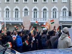 
      
      Indian community protests outside Pak High Commission in London
      
      