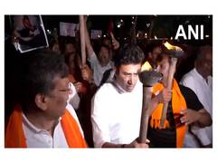 
      
      BJP MP Tejasvi Surya takes part in torchlight protest, condemns 