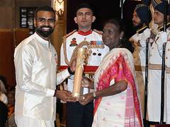 
      
      PR Sreejesh conferred Padma Bhushan by President Droupadi Murmu
      
      