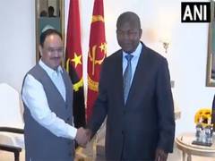 
      
      JP Nadda presents book 'Modi@20' to Angolan President Lourenco
      
      