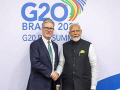 
      
      PM Modi, UK counterpart welcome FTA
      
      