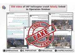 
      
      PIB Fact Check exposes fake video claiming IAF helicopter crash
      
      