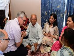 
      
      JK CM meets departed Rajouri ADDC Raj Kumar Thapa's family
      
      