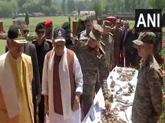 
      
      Defence Minister Rajnath Singh inspects Pakistani shells 
      
      
