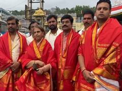 
      
      Mysuru royal family members visits Tirumal Temple
      
      
