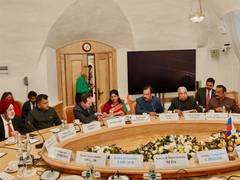 
      
      All-party delegation led by MP Kanimozhi received by Russia
      
      