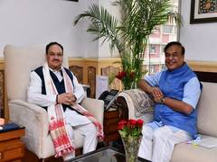 
      
      Assam CM meets Union Minister JP Nadda 
      
      