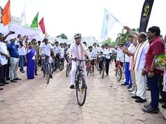 
      
       Tripura governor participates at cycle event
      
      
