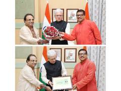 
      
      Governor of Telangana Jishnu Dev Varma felicitated 
      
      
