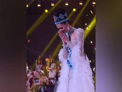 
      
      Miss World 2025 Opal Suchata greets audience with Namaste
      
      