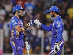 
      
      IPL 2025: MI batters' brilliance powers them to 203/6
      
      