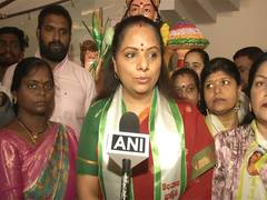 
      
      BRS MLC K Kavitha celebrates Telangana Formation Day,
      
      