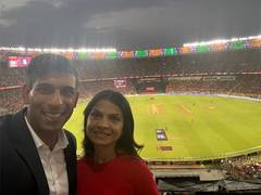 
      
      Former UK Prime Minister Rishi Sunak cheers for RCB from stands
      
      