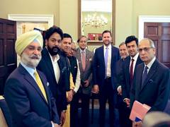 
      
      All-party delegation led by Shashi Tharoor meets US VP
      
      