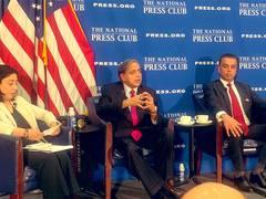 
      
      All-Party Delegation Leader Tharoor on session at NPC Washington
      
      