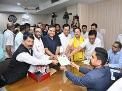 
      
      Purkayastha, Baishya file their nominations for Rajya Sabha seat 
      
      