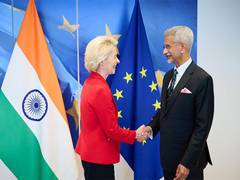 
      
      EU Commission President Leyen meets EAM Jaishankar
      
      