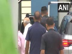 
      
      Gujarat CM, Civil Aviation Minister arrive at Ahmedabad airport t
      
      