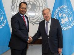 
      
      CND chair Shambhu S Kumaran meets UN Chief
      
      
