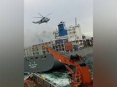 
      
      ICG, Navy & IAF execute operation to stabilise fire-hit vessel
      
      