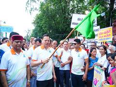 
      
       CM Dhami leads yoga run
      
      