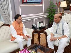 
      
      Uttarakhand CM Pushkar Singh Dhami meets Rajnath Singh in Delhi; discus
      
      