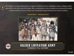 
      
      Baloch Liberation Army claims deadly attacks Pak forces
      
      
