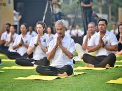 
      
      Jaishankar and diplomatic corps perform Yoga in Delhi
      
      