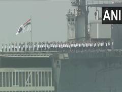 
      
      Naval personnel take part in yoga celebrations with PM Modi
      
      