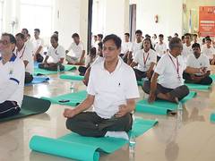 
      
       Bihar: Nityanand Rai performs Yoga 
      
      