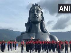 
      
      Tamil Nadu: Defence personnel perform Yoga in front of Adiyogi
      
      
