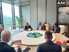 
      
      Rajnath Singh holds talks with Russian Defence Minister in Qingda
      
      