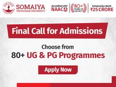
      
      Somaiya Vidyavihar University Invites Applications 
      
      
