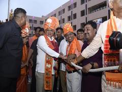 
      
      Gujarat CM Bhupendra Patel performs sacred Pahind Vidhi; flags of
      
      