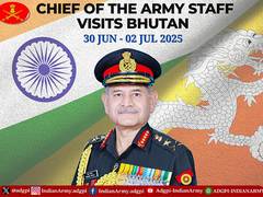 
      
      Army chief visits Bhutan to bolster defence cooperation
      
      