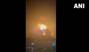 
      
      Haryana: Oil tanker caught fire on Ambala-Chandigarh road
      
      