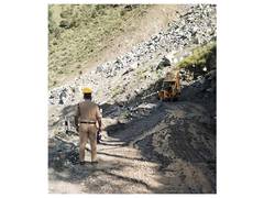 
      
      BRO works to clear land subsidence near Bhatwari 
      
      