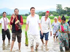 
      
      CM Pushkar Singh Dhami participates in paddy sowing
      
      